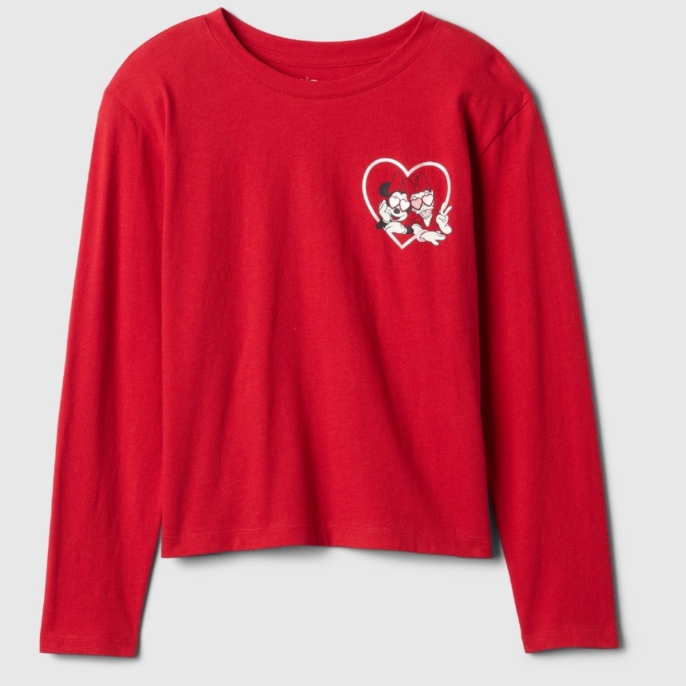 GAP Disney kids graphic red shirt XL 12 Long Sleeves Minnie Mouse Daisy Duck New